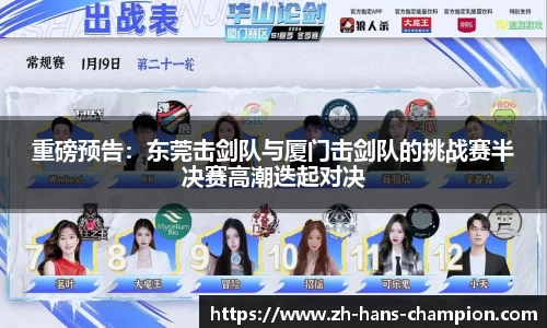 重磅预告：东莞击剑队与厦门击剑队的挑战赛半决赛高潮迭起对决